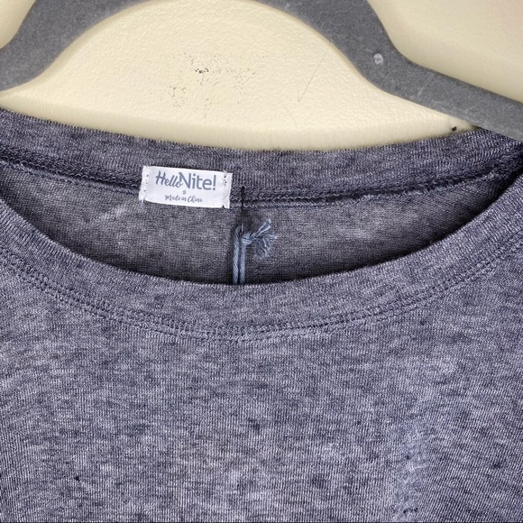 NWT HELLO NITE Pullover Ruffle Top Heather Gray Small - Picture 2 of 7